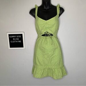 Live To Be Spoiled Green Mini Dress Keyhole Cutout Junior XXL Y2K